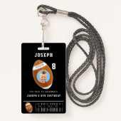 VIP Football Pass Custom Foto Geburtstag Teil Ausweis (Vorderseite mit Schlüsselband)