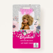 VIP FOTO ID - Party, Festival, Event GLITZER GLAM Ausweis (Vorderseite)