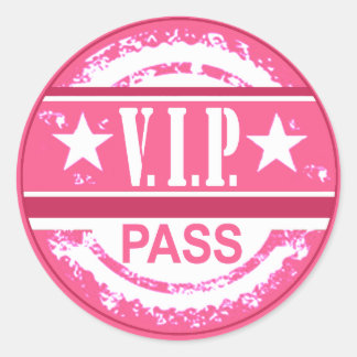 VIP führen Party-Aufkleber (Rosa) Runder Aufkleber