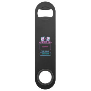 VIP Geburtstagsfeier Neon Squad Personalisierter G Speed Flaschenöffner