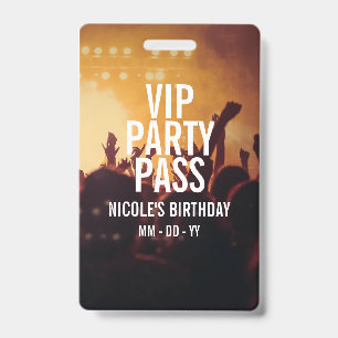 VIP-Geburtstagsfeier-Pass Individuelle Foto-Konzer Ausweis