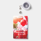 VIP Geburtstagsparty Event-Abzeichen Ausweis (Vorderseite mit einziehbar)