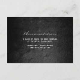 Vip Glam Black Wedding Hotel Unterkunft Begleitkarte
