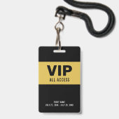 VIP Gold All Access Pass Event ID Abzeichen Ausweis (Vorderseite mit Lanyard)