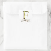 VIP Gold"F"-Monogramm Quadratischer Aufkleber (Tasche)