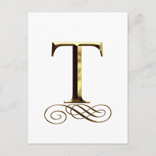 VIP Gold"T"-Monogramm Postkarte (Vorderseite)