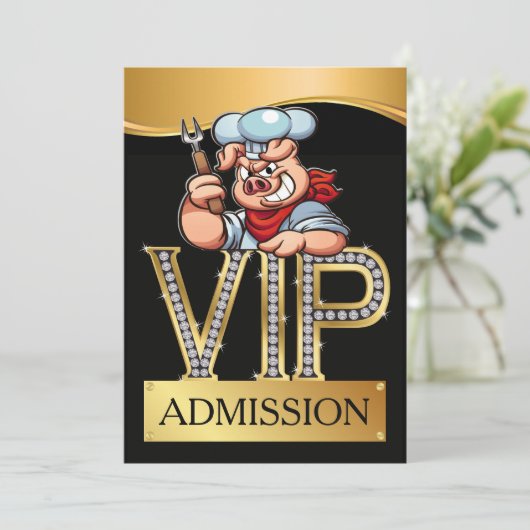 VIP-GRILLEN EINLADUNG (Stehend Vorderseite)