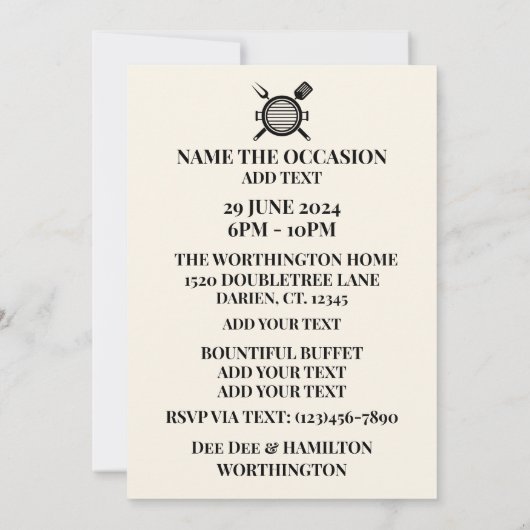 VIP-GRILLEN EINLADUNG (Rückseite)