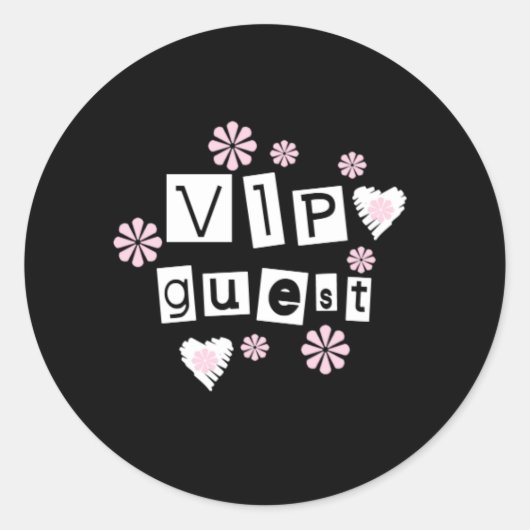 VIP Guest-Blume Runder Aufkleber (Vorderseite)