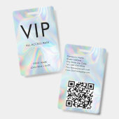 VIP Holographic Background Simple Schriftart Ausweis (Vorder- & Rückseite)