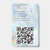 VIP Holographic Background Simple Schriftart Ausweis (Rückseite)