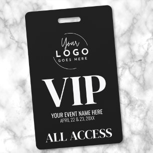 VIP Ihr Logo Schwarz Weiß All Access Event Ausweis
