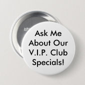 Vip-Knopf - Schwarzweiss Button (Vorne & Hinten)