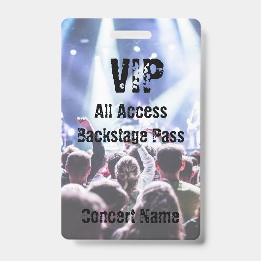 VIP Konzert Festival Band Event Backstage Pass Ausweis (Vorderseite)