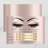 VIP Lash Rose Brow Makeup Artist Zertifikat Gesche Einladung (Vorne/Hinten)