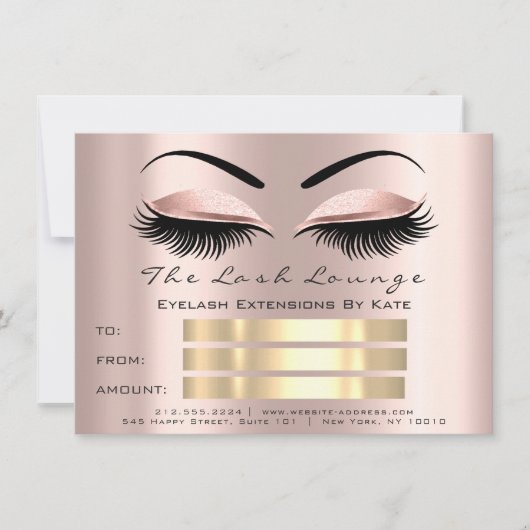 VIP Lash Rose Brow Makeup Artist Zertifikat Gesche Einladung (Vorderseite)