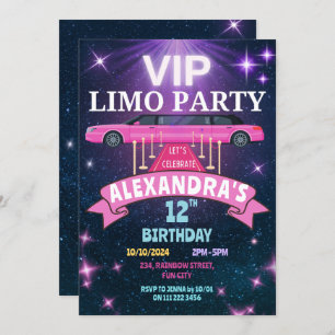 VIP Limo Party Geburtstagsparty Girl Einladung