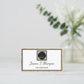 VIP-Logo für den beruflichen weißen Glitzer Visitenkarte (Stehend Vorderseite)