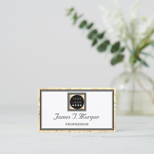 VIP-Logo für den beruflichen weißen Glitzer Visitenkarte (Stehend Vorderseite)