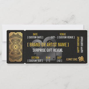VIP-Luxus-Gold-Konzertticket-Geschenkenthüllung-Gu Einladung