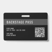 VIP mit QR-Code und Foto Horizontales ID-Abzeichen Ausweis (Rückseite)