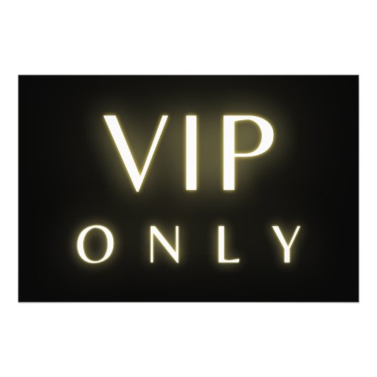 Vip only neon glowing luxe text design fotodruck (Vorne)