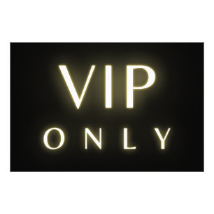 Vip-only neon-glühendes Luxus-Textdesign Fotodruck