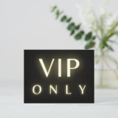 Vip-only neon-glühendes Luxus-Textdesign Postkarte (Stehend Vorderseite)