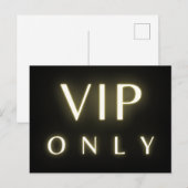 Vip-only neon-glühendes Luxus-Textdesign Postkarte (Vorne/Hinten)