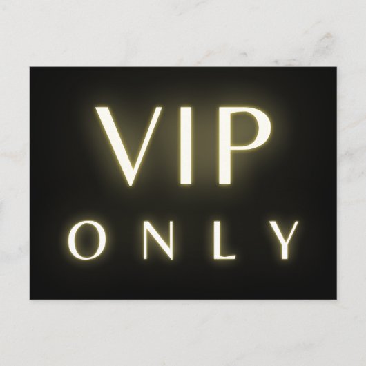 Vip-only neon-glühendes Luxus-Textdesign Postkarte (Vorderseite)