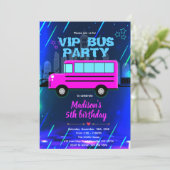 VIP Party Bus Invitation Einladung (Stehend Vorderseite)