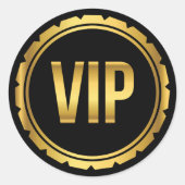 VIP-Party-Pass für Gold und Schwarz Runder Aufkleber (Vorderseite)