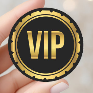 VIP-Party-Pass für Gold und Schwarz Runder Aufkleber