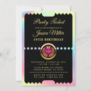 VIP-Party-Ticket-Geburtstagseinladung Einladung