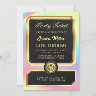 VIP-Party-Ticket-Geburtstagseinladung Einladung