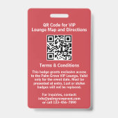 VIP-Pass-Abzeichen | Custom Red Bokeh QR Code & Lo Ausweis (Rückseite)