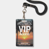 VIP-Pass-Abzeichen | Kundenspezifischer Palm Grove Ausweis (Vorderseite mit Lanyard)