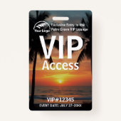 VIP-Pass-Abzeichen | Kundenspezifischer Palm Grove Ausweis (Vorderseite)
