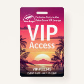VIP-Pass-Abzeichen | Kundenspezifischer Palm Grove Ausweis (Vorderseite)