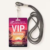 VIP-Pass-Abzeichen | Kundenspezifischer Palm Grove Ausweis (Vorderseite mit Schlüsselband)