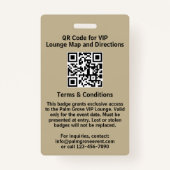 VIP-Pass-Abzeichen | Kundenspezifischer QR-Code un Ausweis (Rückseite)