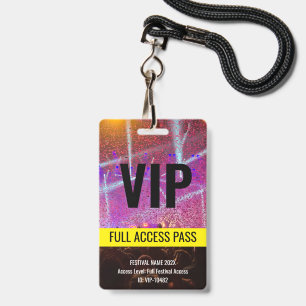VIP-Pass Backstage Musikfestival Konzert Schwarz Ausweis