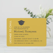 VIP-Pass der Black and Gold Graduation Party Einladung (Stehend Vorderseite)