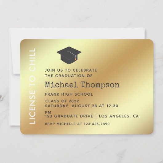 VIP-Pass der Black and Gold Graduation Party Einladung (Vorderseite)