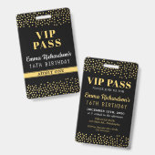 VIP Pass Einladung zum Geburtstag Ausweis (Vorder- & Rückseite)