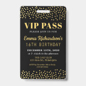 VIP Pass Einladung zum Geburtstag Ausweis (Rückseite)
