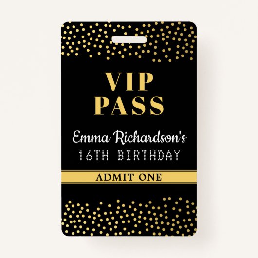 VIP Pass Einladung zum Geburtstag Ausweis (Vorderseite)