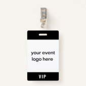 VIP Pass Event-Abzeichen Ausweis (Vorderseite mit Klammer)