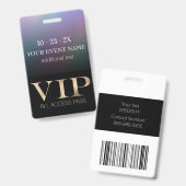 VIP-Pass für Schwarze und Holografische Ereignisse Ausweis (Front & Back)