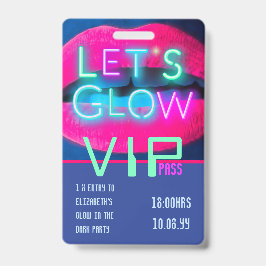 VIP Pass Glow in Dunklem Party Einzigartige INVITA Ausweis
